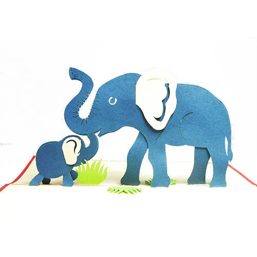AM05 Buy Wholesale Retail 3d Pop Up Greeting Cards 3d Foldable Customize Birthday Motherdays Animal Elephant Pop Up Card (1)