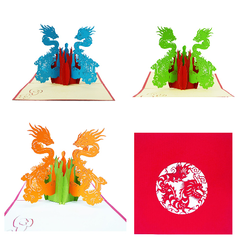 AM08 Buy Wholesale Retail 3d Pop Up Greeting Cards 3d Foldable Customize Birthday Animal Dragon Pop Up Card (10)