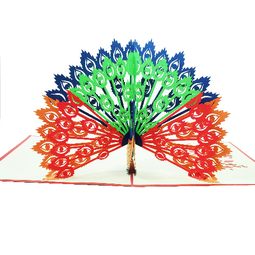 AM16 Buy Wholesale Retail 3d Pop Up Greeting Cards 3d Foldable Customize Birthday Animal Peacock 2 Pop Up Card (3)