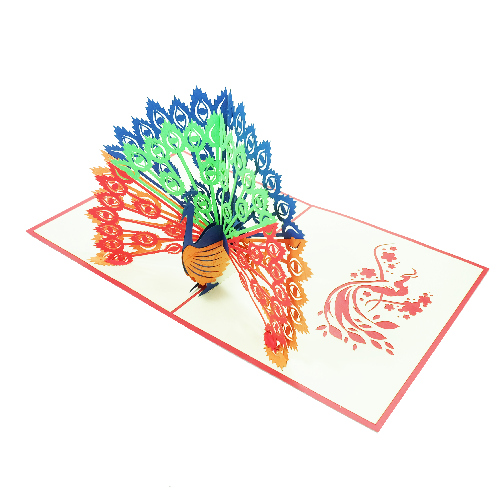 AM16 Buy Wholesale Retail 3d Pop Up Greeting Cards 3d Foldable Customize Birthday Animal Peacock 2 Pop Up Card (4)