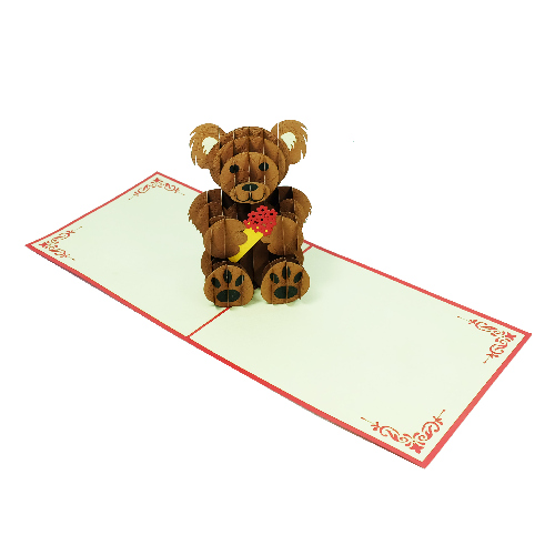 AM18 Buy Wholesale Retail 3d Pop Up Greeting Cards 3d Foldable Customize Birthday Animal Teddy Bear Pop Up Card (1)