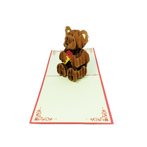 AM18 Buy Wholesale Retail 3d Pop Up Greeting Cards 3d Foldable Customize Birthday Animal Teddy Bear Pop Up Card (2)