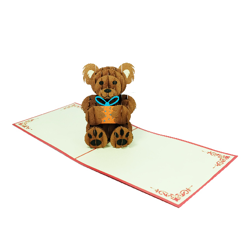 AM19 Buy Wholesale Retail 3d Pop Up Greeting Cards 3d Foldable Customize Birthday Animal Teddy Bear Pop Up Card (1)