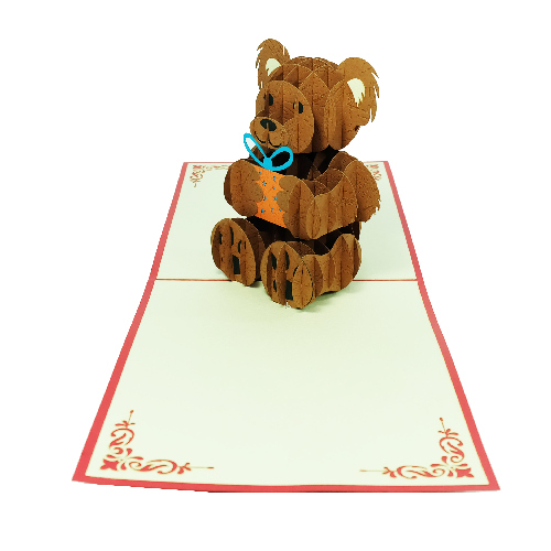 AM19 Buy Wholesale Retail 3d Pop Up Greeting Cards 3d Foldable Customize Birthday Animal Teddy Bear Pop Up Card (2)