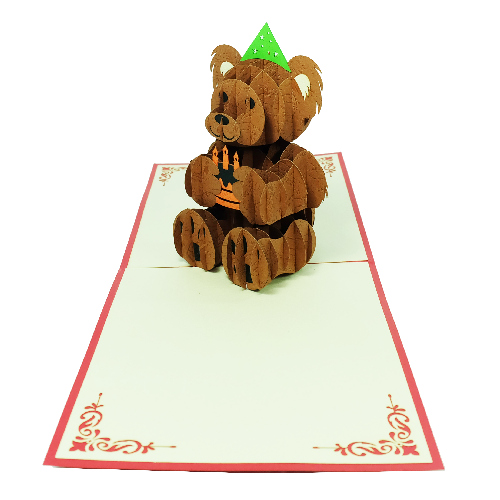 AM20 Buy Wholesale Retail 3d Pop Up Greeting Cards 3d Foldable Customize Birthday Animal Teddy Bear Pop Up Card (1)