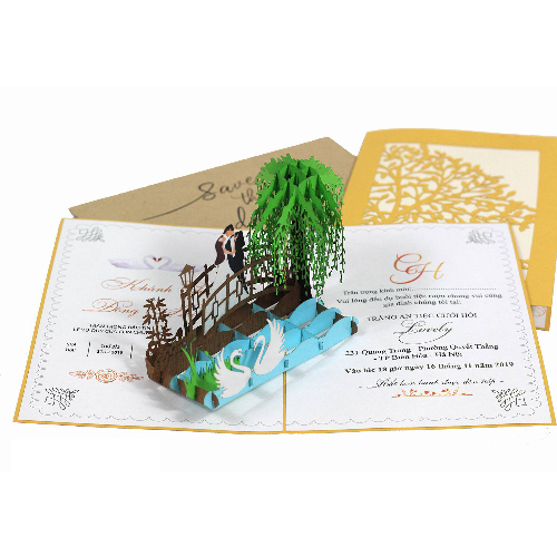 Buy Custom Wedding Pop Up Cards Personalized Note 3d Greeting Cards Foldable (1)