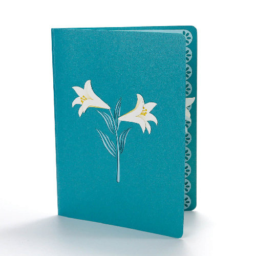 buy mothers day 3d Pop up cards Lily-Flowers-3d card Blue-11-1 (1)