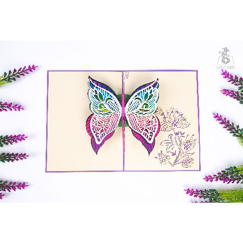 AM32 Buy Wholesale Retail 3d Pop Up Greeting Cards 3d Foldable Customize Animal Butterfly Pop Up Card (2)