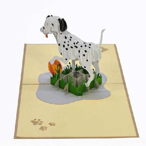 AM37 Buy Wholesale Retail 3d Pop Up Greeting Cards 3d Foldable Customize Birthday Animal Dalmatian Pop Up Card (3)