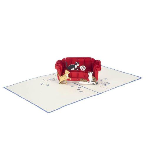 AM39 Buy Wholesale Retail 3d Pop Up Greeting Cards 3d Foldable Customize Birthday Animal Cat On Sofa Pop Up Card (3)