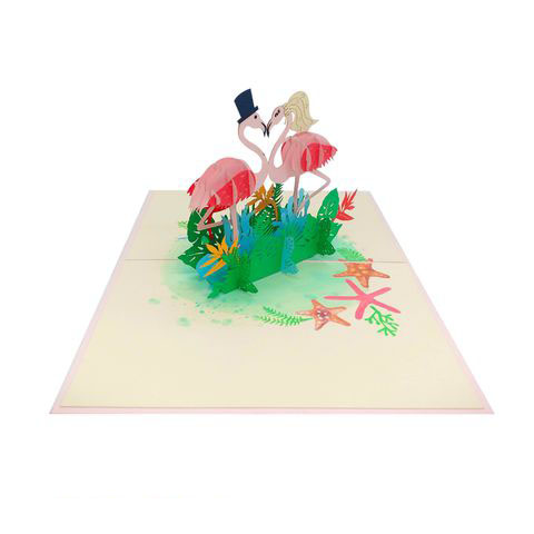 AM40 Buy Wholesale Retail 3d Pop Up Greeting Cards 3d Foldable Customize Birthday Animal Flaming couple Pop Up Card (1)