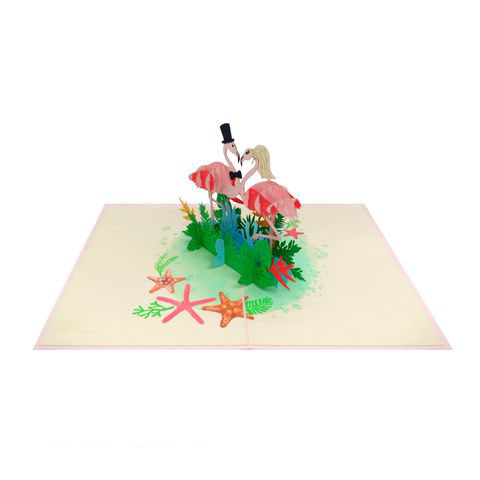 AM40 Buy Wholesale Retail 3d Pop Up Greeting Cards 3d Foldable Customize Birthday Animal Flaming couple Pop Up Card (2)