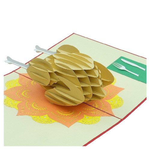 AM42 Buy Wholesale Retail 3d Pop Up Greeting Cards 3d Foldable Customize Animal Roastery Pop Up Card Thanksgiving (3)