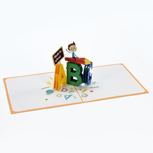BAS02 Buy Wholesale Retail 3d Pop Up Greeting Cards 3d Foldable Customize Back to School Pop Up Card (5)