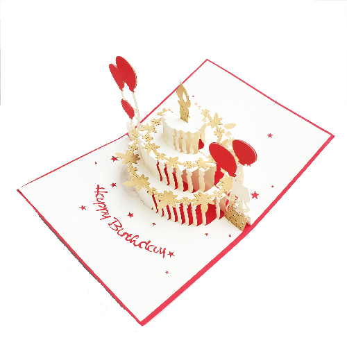 BD08 Buy Wholesale Retail 3d Pop Up Greeting Cards 3d Foldable Customize Birthday Ballon Cake Pop Up Card (3)