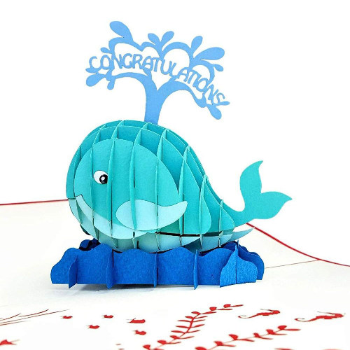 CG06 Buy 3d Pop Up Greeting Cards Congratulations day 3d Foldable Whale Pop Up Card (3)