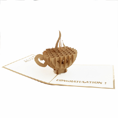 CG12 Buy 3d Pop Up Greeting Cards Congratulations day 3d FoldablePop Up Card Coffee (1)