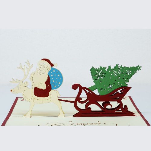 CM11 Buy Wholesale Retail 3d Pop Up Greeting Cards 3d Foldable Customize Christmas Pop Up Card Santa (1)
