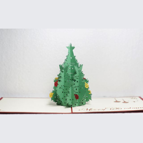 CM17 Buy Wholesale Retail 3d Pop Up Greeting Cards 3d Foldable Customize Christmas Pop Up Card Christmas Tree Noel (5)