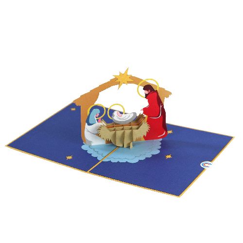 CM27 Buy Wholesale Retail 3d Pop Up Greeting Cards 3d Foldable Customize Christmas Pop Up Card Birth of Jesus Noel (3)