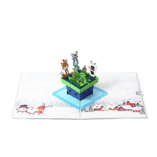 CM31 Buy Wholesale Retail 3d Pop Up Greeting Cards 3d Foldable Customize Christmas Box Pop Up Card Noel (2)