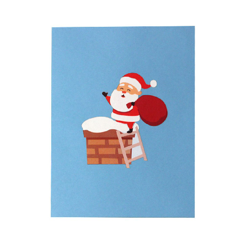 CM34 Buy Wholesale Retail 3d Pop Up Greeting Cards 3d Foldable Customize Christmas Pop Up Card Santa Stuck in Chimney Noel (1)