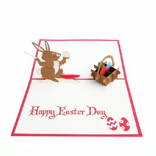 EAT01 Buy Wholesale Retail 3d Pop Up Greeting Cards 3d Foldable Customize Easter Day Pop Up Card Holiday Rabbit (4)