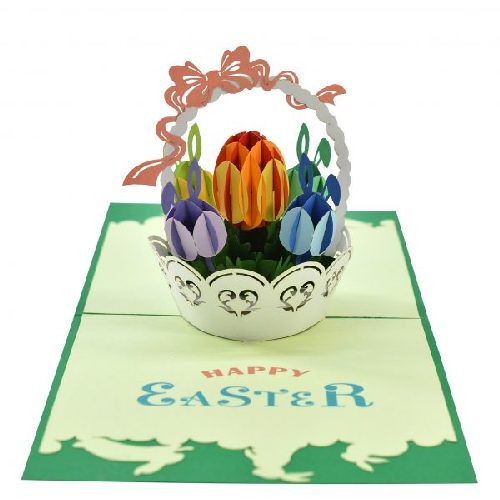 EAT03 Buy Wholesale Retail 3d Pop Up Greeting Cards 3d Foldable Customize Easter Day Pop Up Card Holiday Rabbit Egg (3)