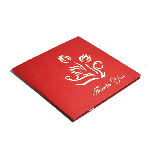 FL04 Buy Custom 3d Pop Up Greeting Cards Thank you 3d Foldable Vanlentine Love Pop Up Card Flower Tulip(1)