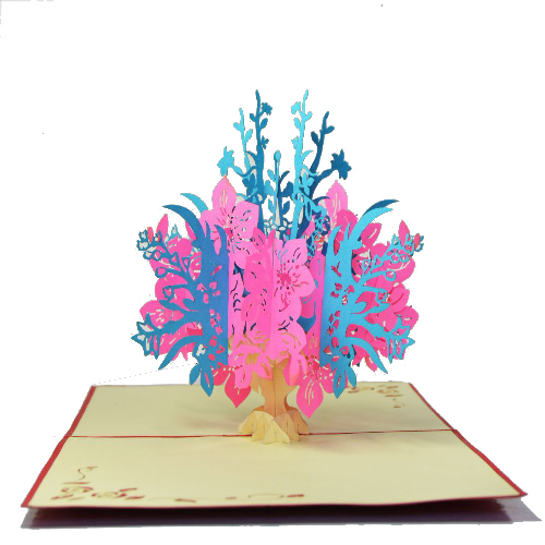 FL05 Buy Custom 3d Pop Up Greeting Cards Thank you 3d Foldable Vanlentine Love Pop Up Card Flower Vase (19)