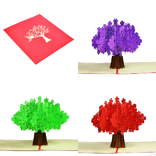 FL21 Buy Custom 3d Pop Up Greeting Cards Thank you 3d Foldable Vanlentine Love Pop Up Card Personalized Motherdays Cherry Blossom (1)