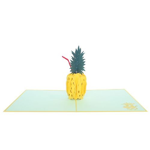 FL24 Buy Custom 3d Pop Up Greeting Cards Thank you 3d Foldable Vanlentine Love Pop Up Card Personalized Holiday Card Pineapple (4)