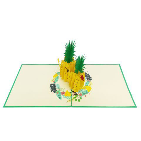 FL25 Buy Custom 3d Pop Up Greeting Cards Thank you 3d Foldable Vanlentine Love Pop Up Card Personalized Holiday Card Pineapple (5)