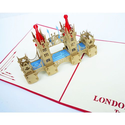 FM02 Buy 3d Pop Up Greeting Cards Famous Construction & Landscape 3d Foldable Pop Up Card London Bridge (4)