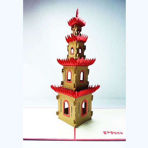 FM03 Buy 3d Pop Up Greeting Cards Famous Construction & Landscape 3d Foldable Pop Up Card Pho Minh Buddhist Pagoda (4)