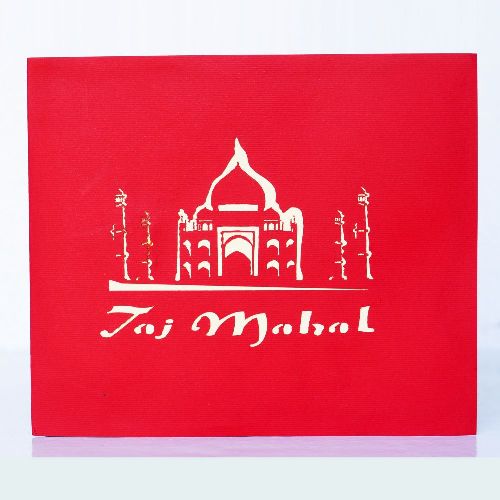 FM09 Buy 3d Pop Up Greeting Cards Famous Construction & Landscape 3d Foldable Pop Up Card Tai Mahal (3)
