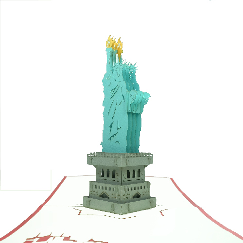 FM10 Buy 3d Pop Up Greeting Cards Famous Construction & Landscape 3d Foldable Pop Up Card Statue of Liberty (3)