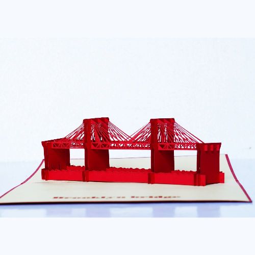 FM11 Buy 3d Pop Up Greeting Cards Famous Construction & Landscape 3d Foldable Pop Up Card Brooklyn Bridge (1)