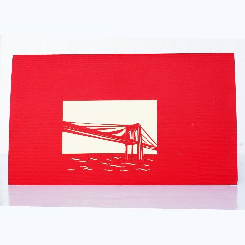 FM11 Buy 3d Pop Up Greeting Cards Famous Construction & Landscape 3d Foldable Pop Up Card Brooklyn Bridge (3)