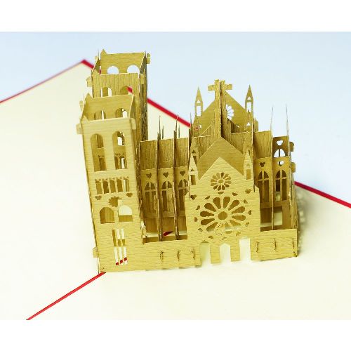 FM12 Buy 3d Pop Up Greeting Cards Famous Construction & Landscape 3d Foldable Pop Up Card notre dame cathedral (8)
