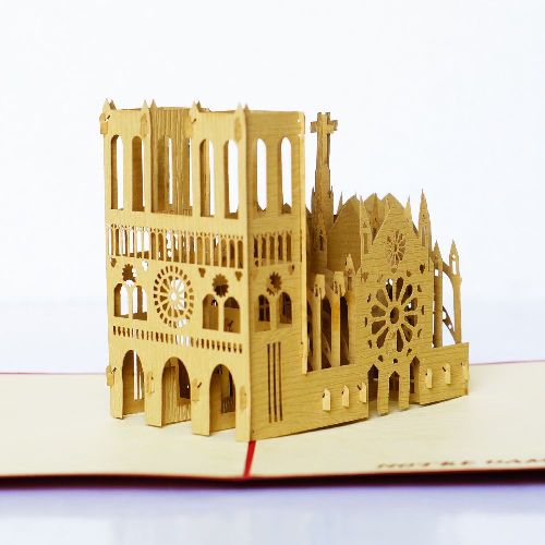 FM12 Buy 3d Pop Up Greeting Cards Famous Construction & Landscape 3d Foldable Pop Up Card notre dame cathedral (9)