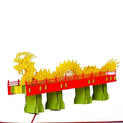 FM13 Buy 3d Pop Up Greeting Cards Famous Construction & Landscape 3d Foldable Pop Up Card Danang Dragon Bridge (5)