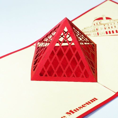 FM14 Buy 3d Pop Up Greeting Cards Famous Construction & Landscape 3d Foldable Pop Up Card Louvre Museum (2)