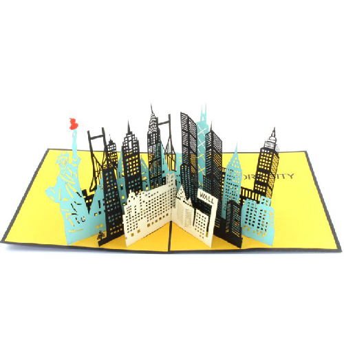 FM25 Buy 3d Pop Up Greeting Cards Famous Construction & Landscape 3d Foldable Pop Up Card New York Skyline (3)