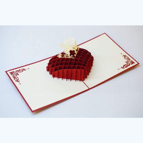 LW02 Buy Custom 3d Pop Up Greeting Cards Love 3d Foldable Personalized Valentine Pop Up Card Wedding Invitation Heart (2)