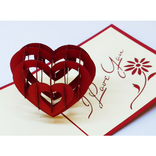 LW04 Buy Custom 3d Pop Up Greeting Cards Love 3d Foldable Personalized Valentine Pop Up Card Wedding Invitation Heart (3)