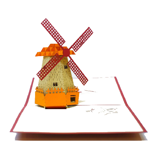 MA02 Buy 3d Pop Up Greeting Cards Mniatures 3d Foldable Pop Up Card Windmill (11)