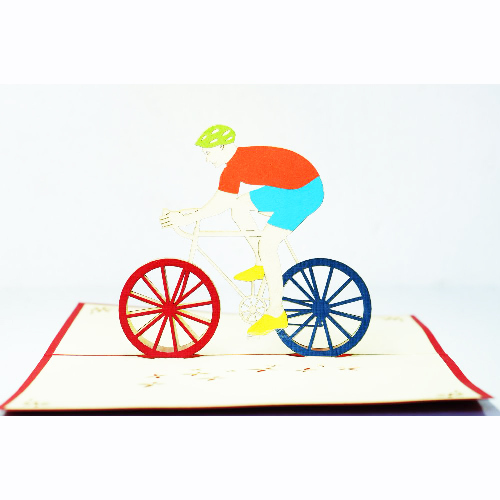 MA04 Buy 3d Pop Up Greeting Cards Mniature 3d Foldable Pop Up Card Bicycle (4)