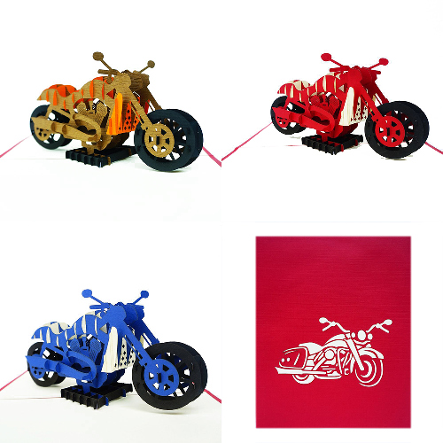MA07 Buy 3d Pop Up Greeting Cards Mniature 3d Foldable Sport Pop Up Card Harley Motor (6)
