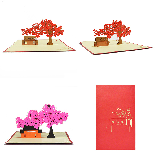 MA16 Buy 3d Pop Up Greeting Cards Mniature 3d Foldable Pop Up Card Sakura (7)